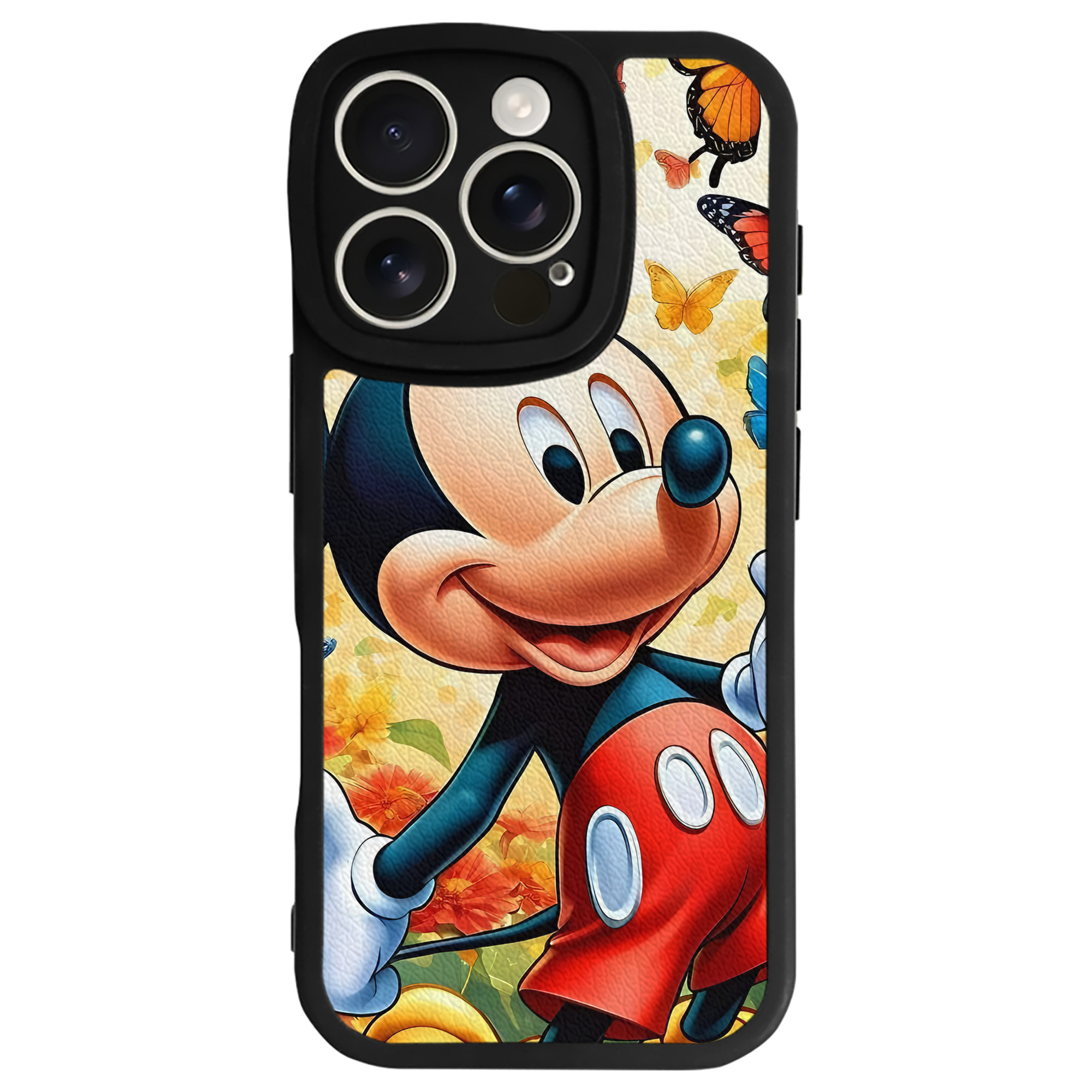 （画像用） ミッキーマウス Mickey Mouse 【iPhone 16シリーズ対応】シリコンスマホケース（レザー調） 材質：シリコン